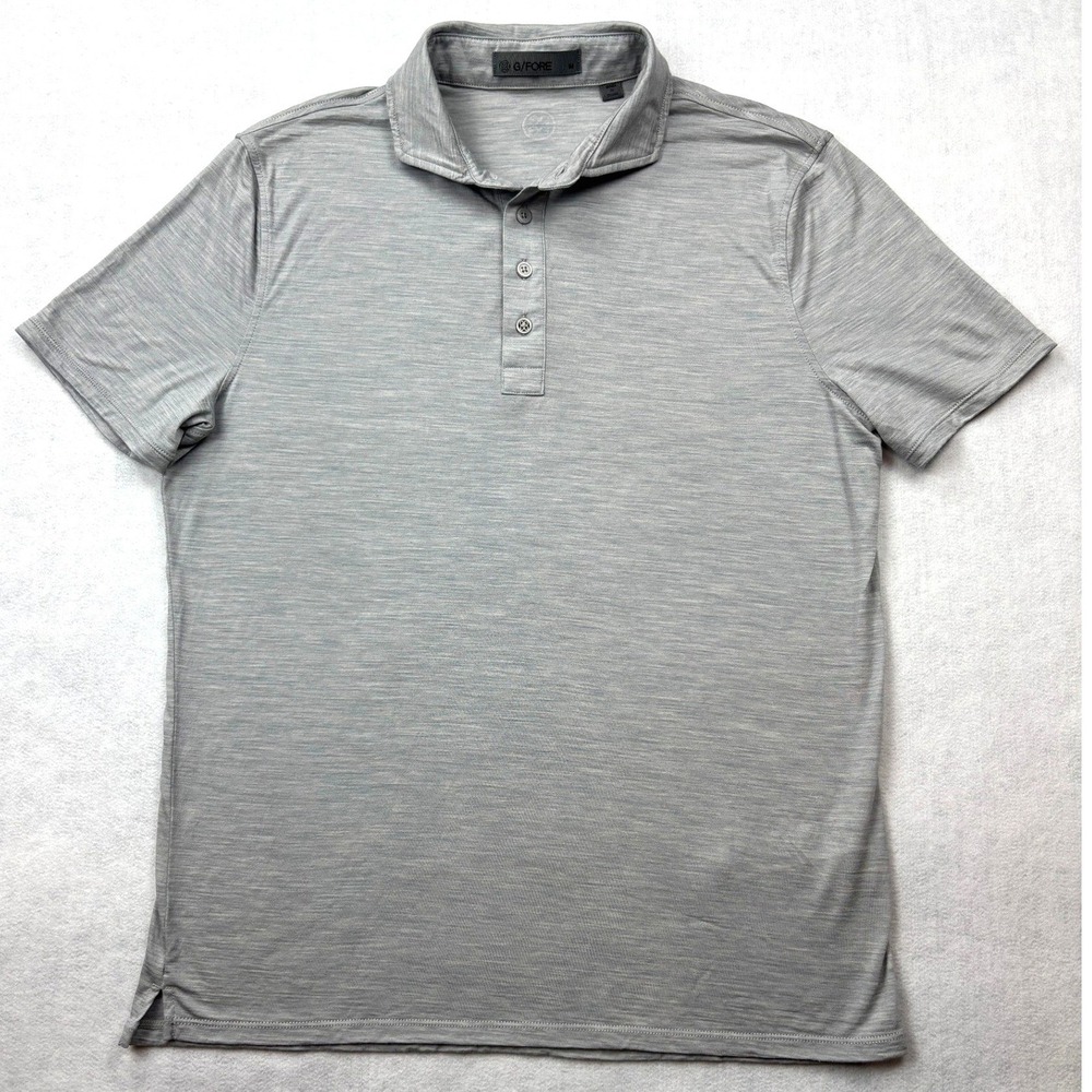 G/FORE Mens Merino Wool Blend Polo Shirt Heather Grey GMP0000031 Size M